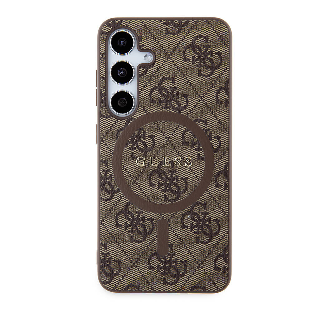 Guess Galaxy S24 Orjinal Lisanslı M-safe Şarj Özellikli PU Halkalı 4G Desenli Yazı Logolu Kılıf Guess Galaxy S24 Orjinal Lisanslı M-safe Şarj Özellikli PU Halkalı 4G Desenli Yazı Logolu Kılıf